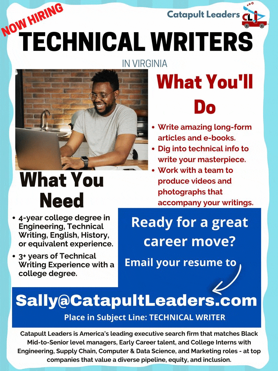 Technical Writers Jobs Ad - Catapult Leaders gif